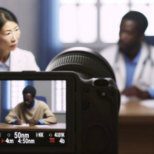 צילום מקצועי של אדם בשיחה עם רופא בבדיקת ביטוח לאומי